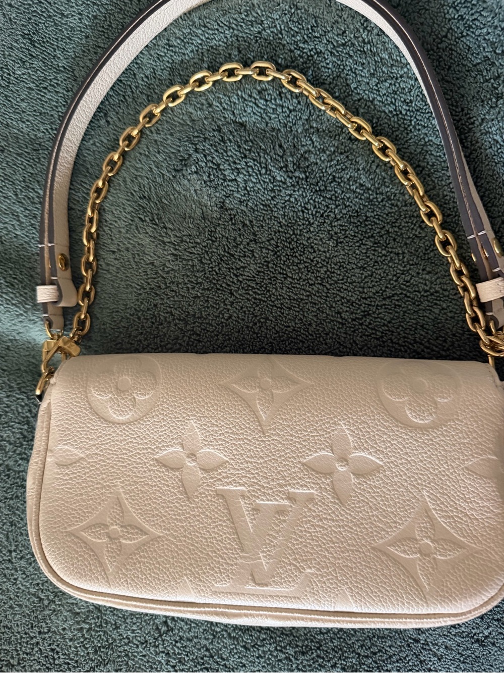 Louis Vuitton IVY Cream Monogram Embossed Leather Crossbody Bag - Picture 3 of 13